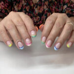 April Nails - pastel skittle french manicure