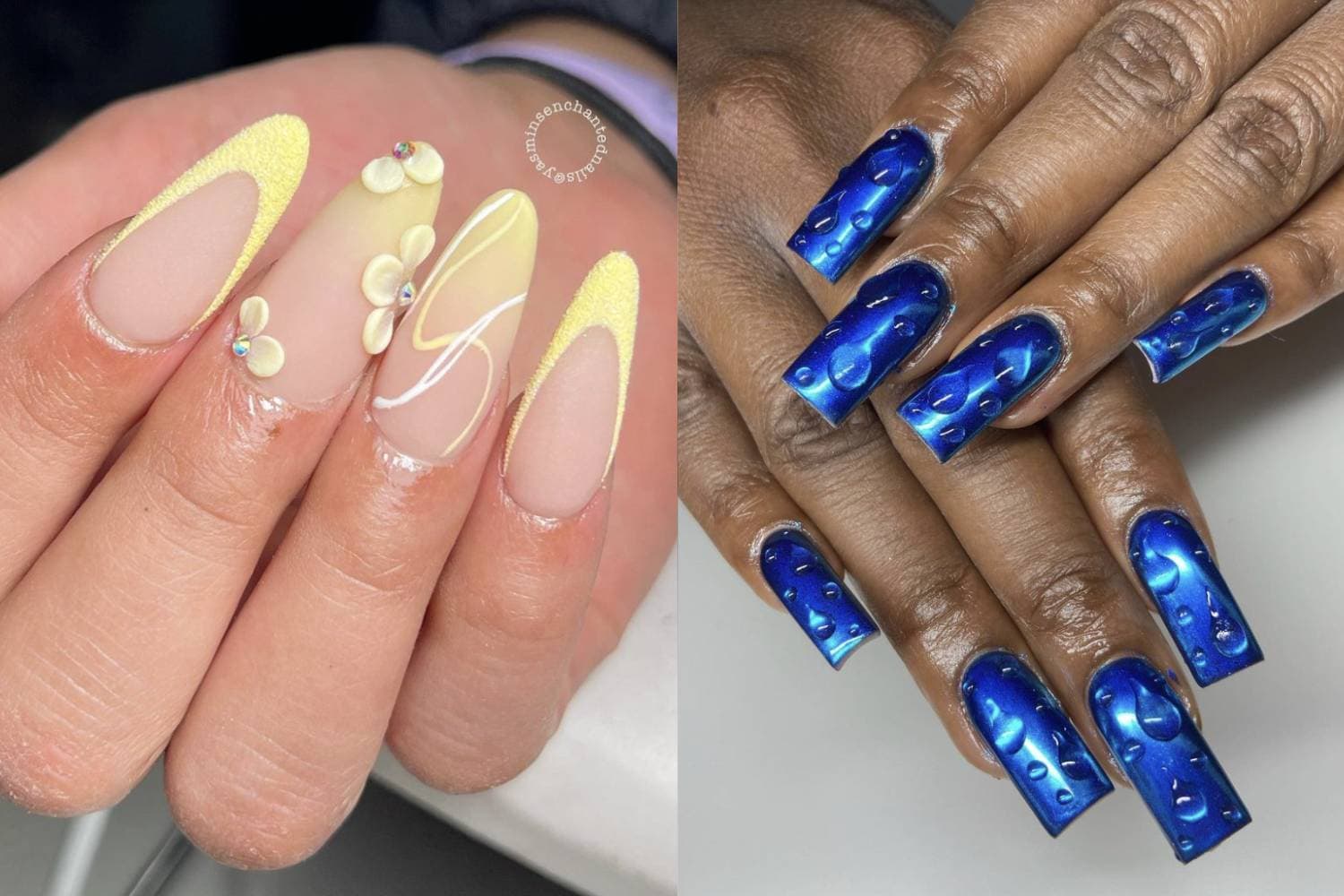 Toronto, Canada. 15th Apr, 2019. A model displays her nail fashion during  the Nail Art Challenge at the 2019 Revel in Beauty event in Toronto,  Canada, on April 15, 2019. The Nail