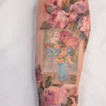 Flower tattoos- Floral Oil Painting Tattoo