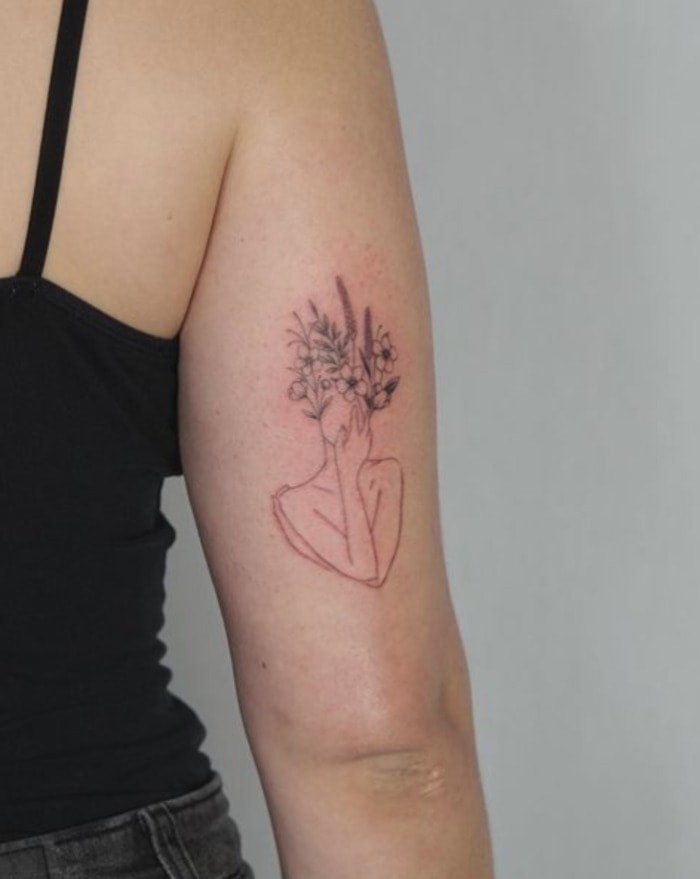 Flower tattoos- Flowers On The Brain Tattoo