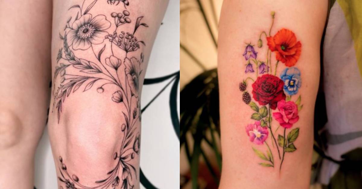 flower collage by Anthony Lawton TattooNOW