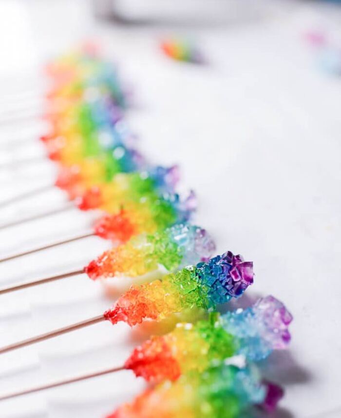 Rainbow desserts- Rainbow Rock Candy