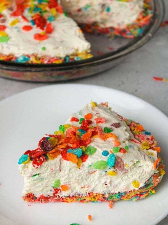 Rainbow desserts- No-Bake Fruity Pebbles Cheesecake