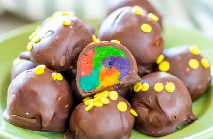 Rainbow desserts- Pot of Gold Rainbow Truffles