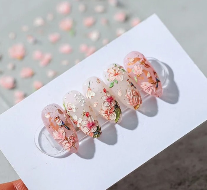 Spring nail deigns- floral press on nails
