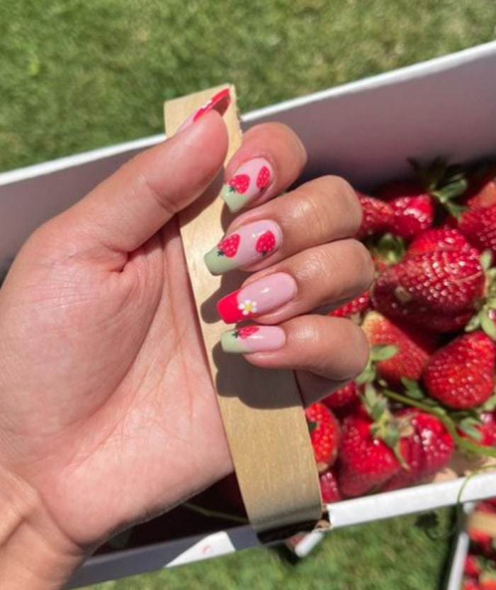 Spring nail deigns- strawberry nails