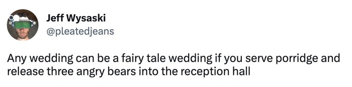 wedding tweets memes - fairytale wedding