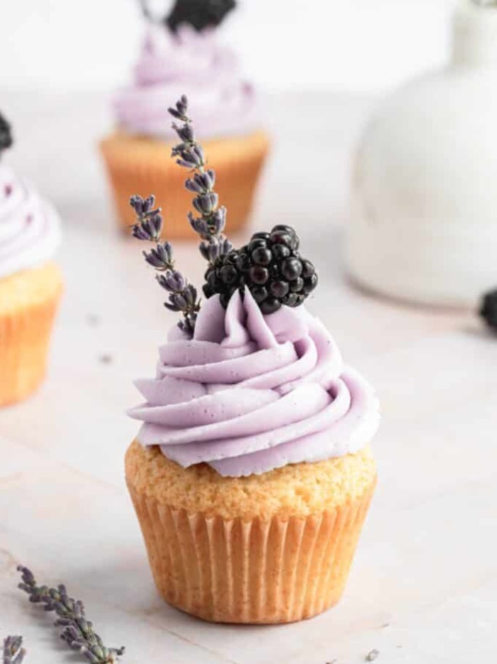 Wildflower cupcakes- blackberry lavender cupcake