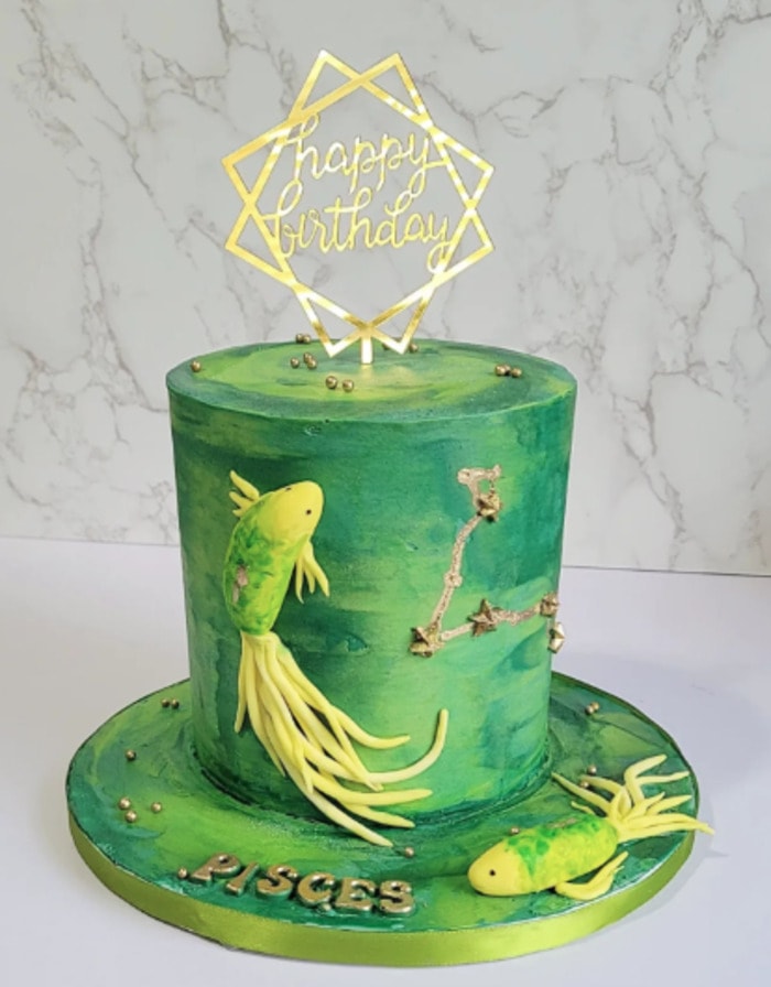 Zodiac cakes- pisces cake