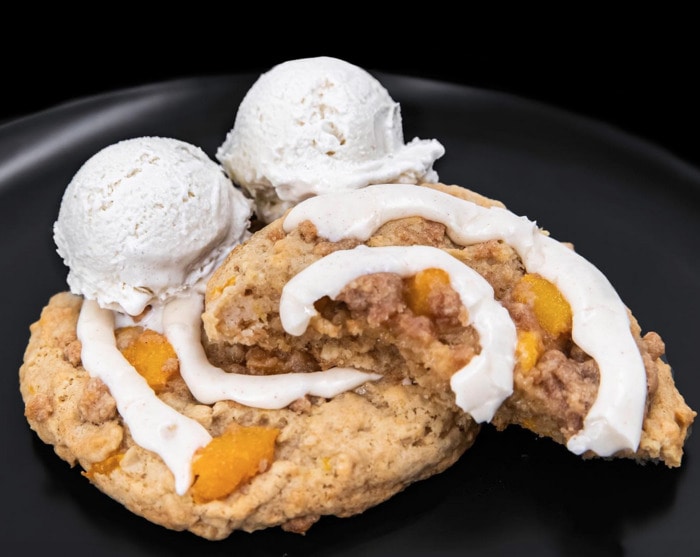 crumbl cookie flavors - peach cobbler