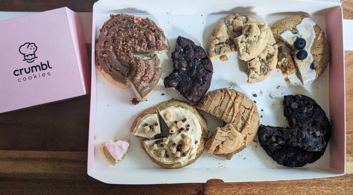 crumbl cookie flavors - box of cookies