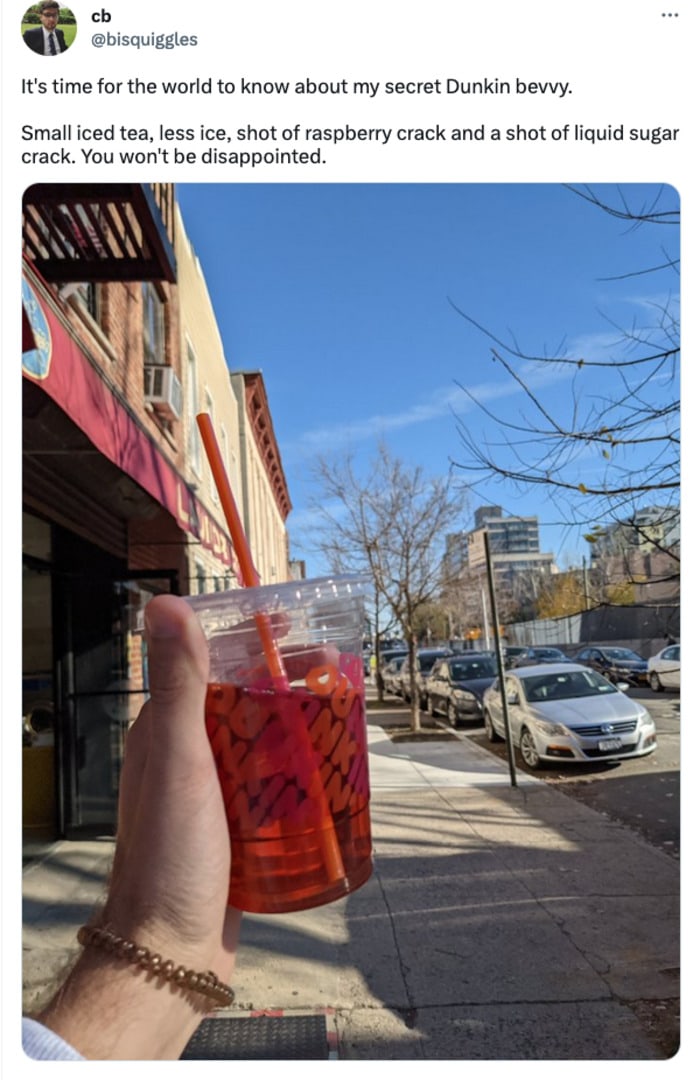 dunkin secret menu drinks - Raspberry Iced Tea