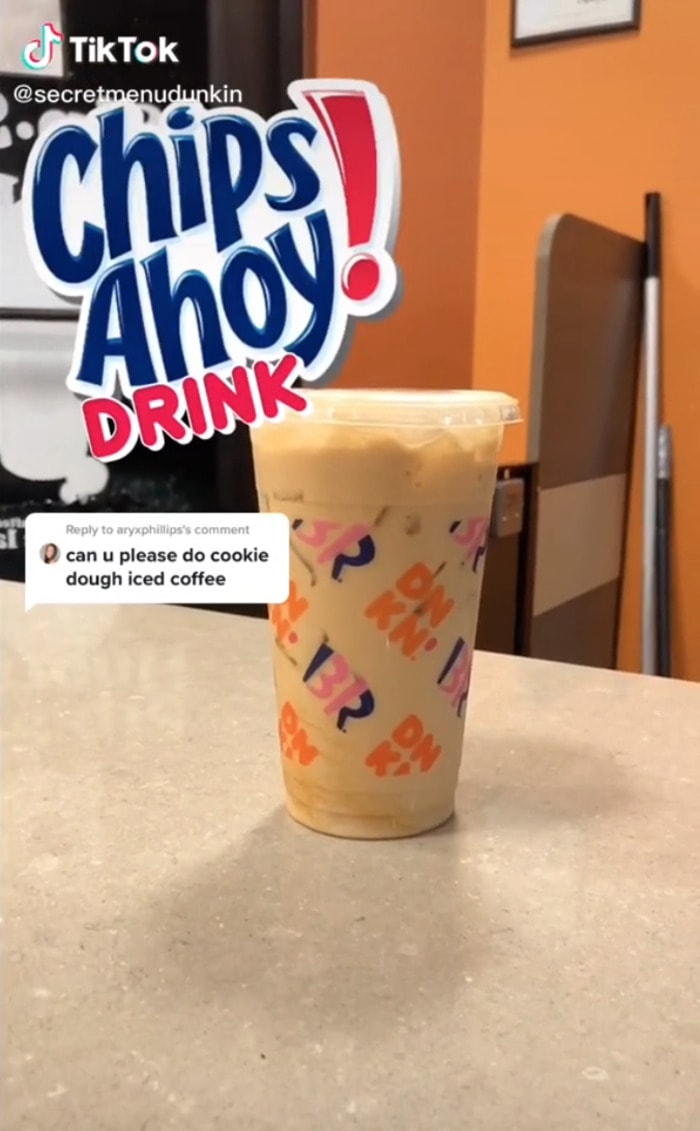 dunkin secret menu drinks - Chips Ahoy Iced Drink