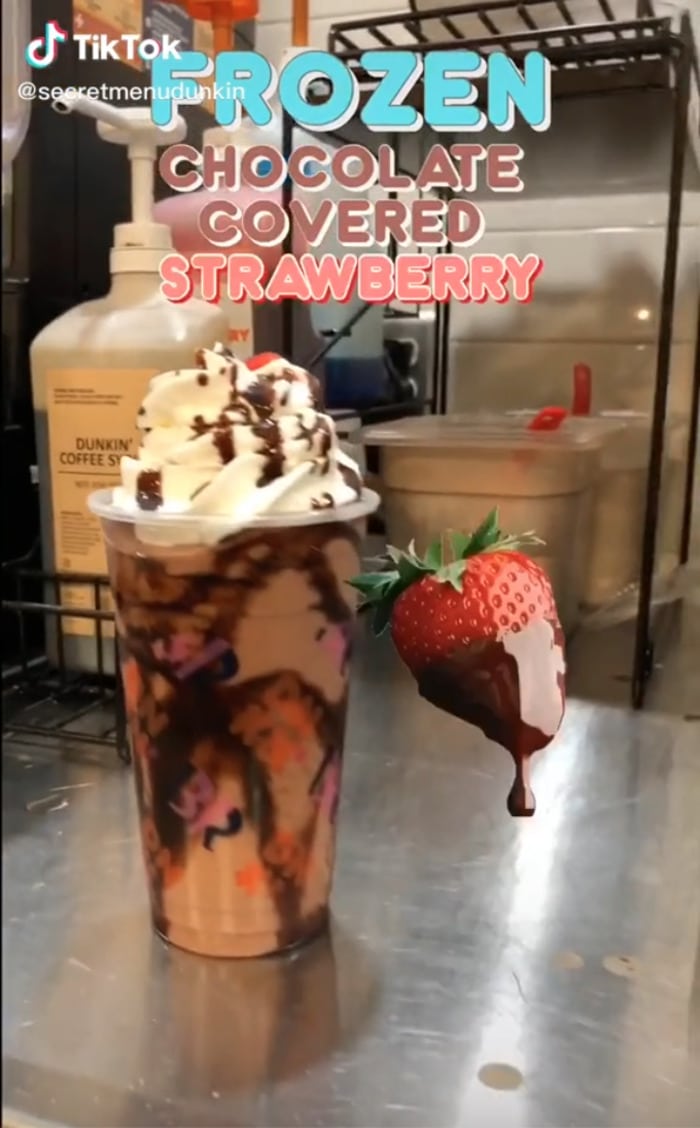 dunkin secret menu drinks - Frozen Chocolate Covered Strawberry Drink