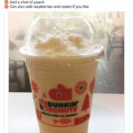 dunkin secret menu drinks - Peaches and Cream Coolatta