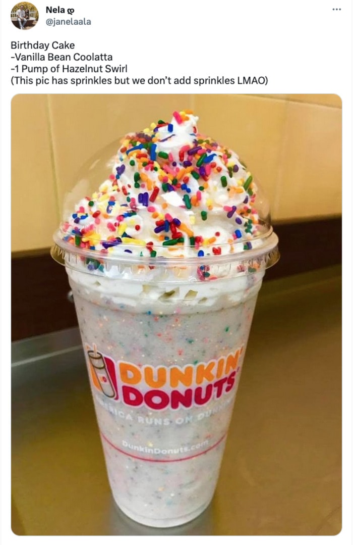 dunkin secret menu drinks - Birthday Cake Coolatta