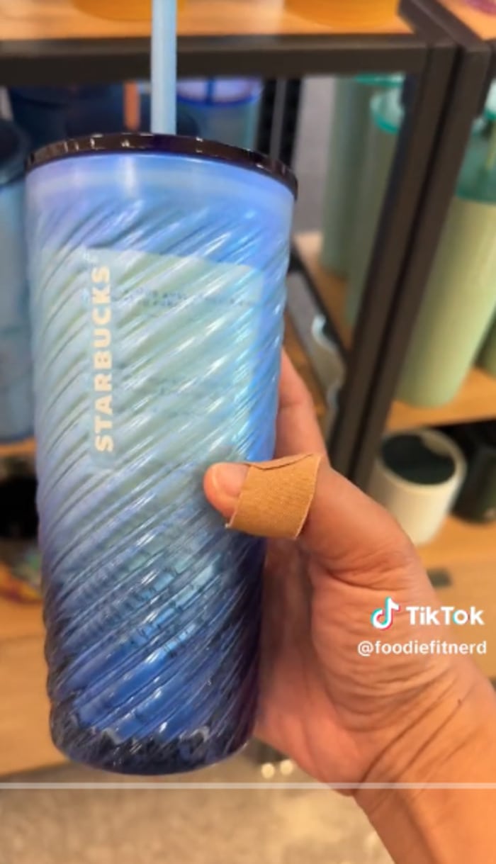 Tim Singleton x Starbucks Pride Cups - Blue Diagonal Gradient Glass Cold Cup 18 0z.