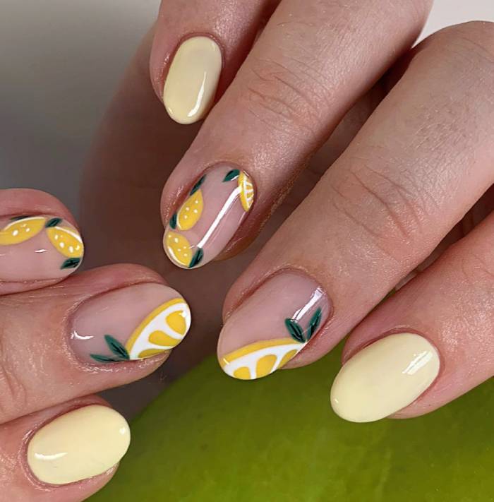 June Nail Design Ideas - lemon nails