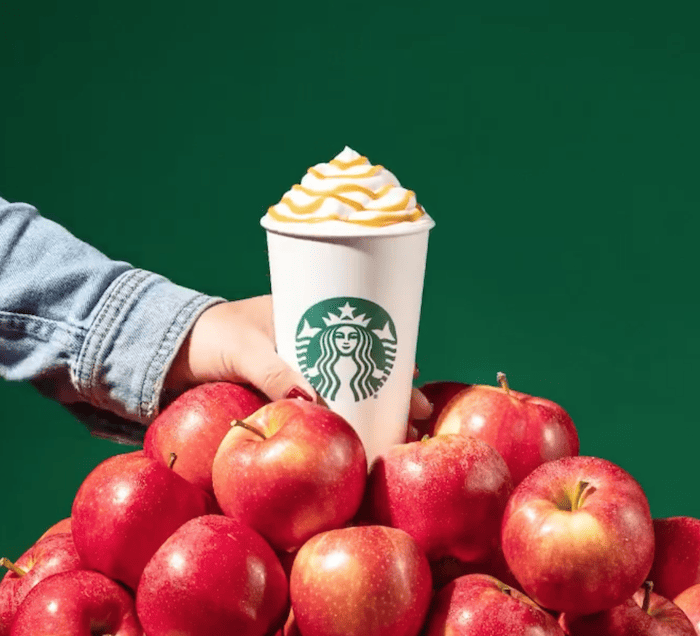 low caffeine starbucks drinks - Caramel Apple Spice