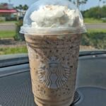 Starbucks Chocolate Java Mint Frappuccino review - in car