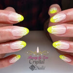 summer nail designs 2023 - ombre neon flames