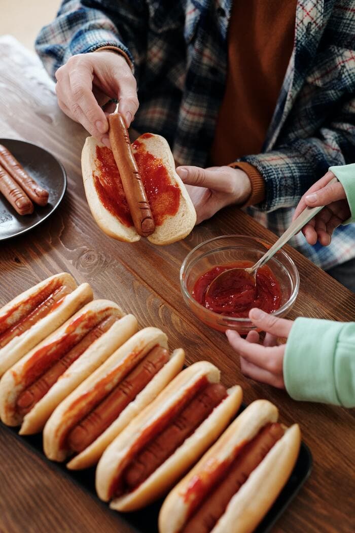 best hot dog toppings - ketchup