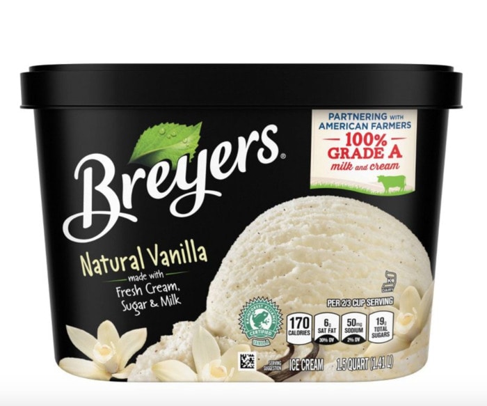 best vanilla ice cream - breyers natural vanilla