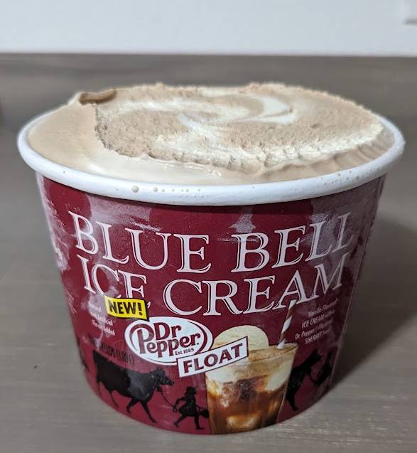Blue Bell Dr. Pepper Float Ice Cream - carton