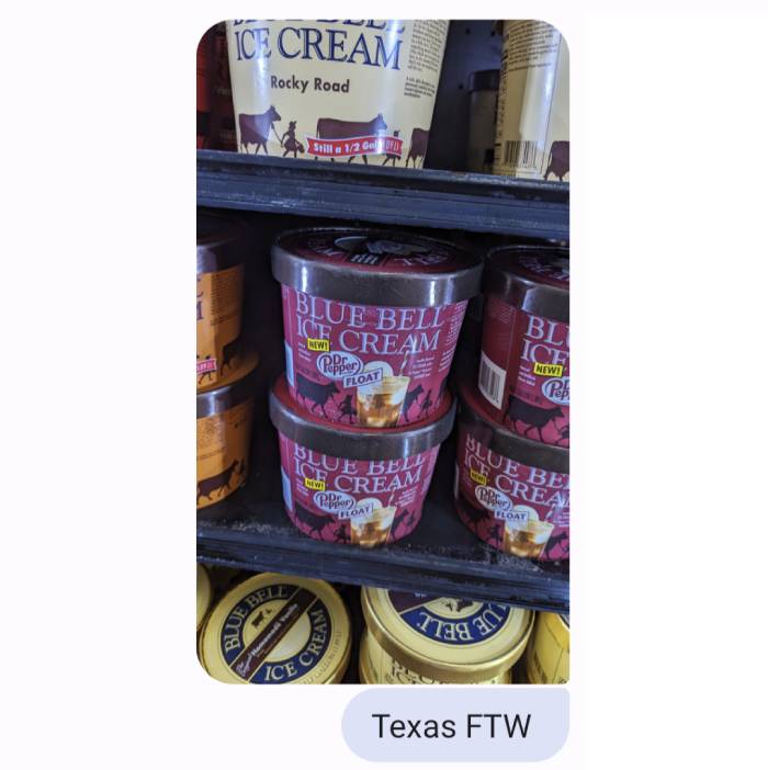 Blue Bell Dr. Pepper Float Ice Cream - cartons in store