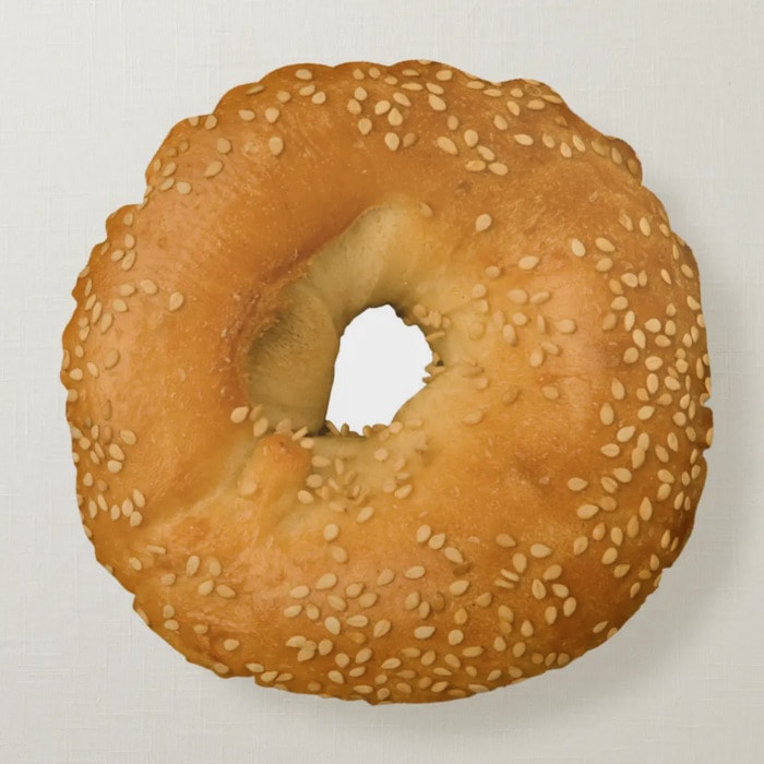 food pillows - sesame bagel