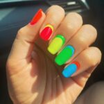 July Nail Design Ideas - Neon reverse French Tips