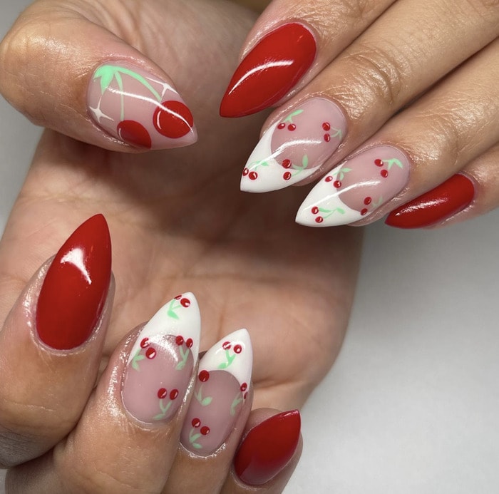 July Nail Design Ideas - cherry nails