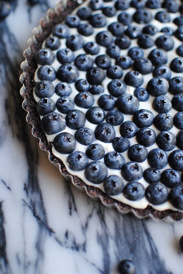 Summer Dessert Recipes - blueberry chocolate tart