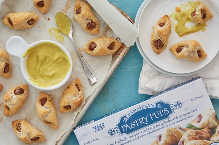 trader joe's appetizers - parmesan pastry pups