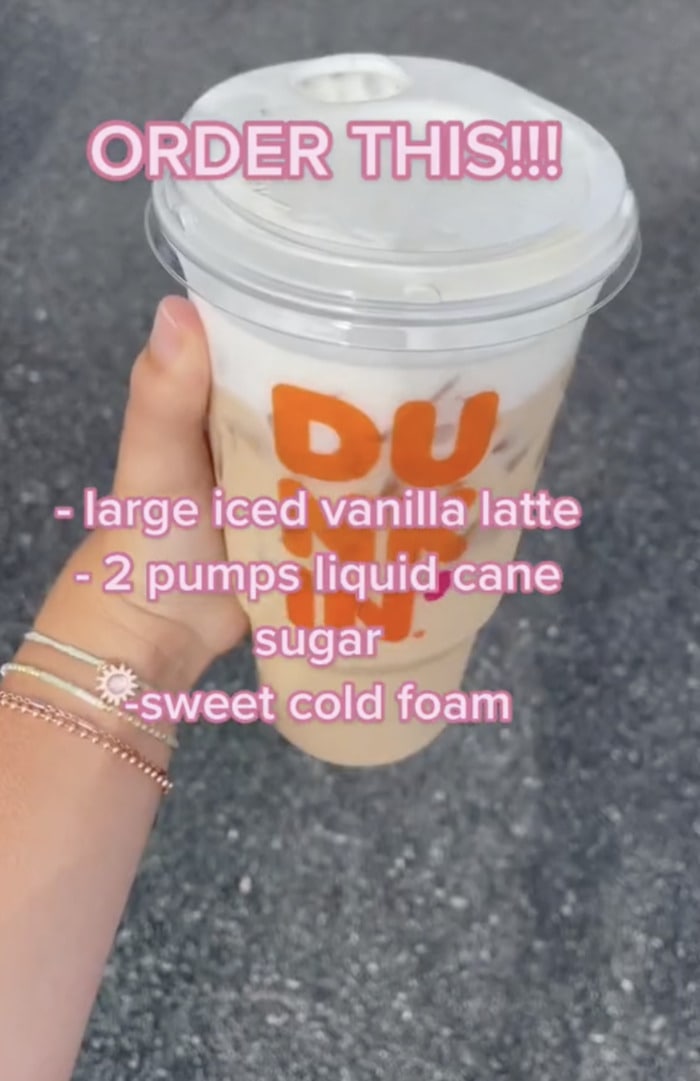 Dunkin Donuts Secret Menu - Vanilla Latte with Cold Foam