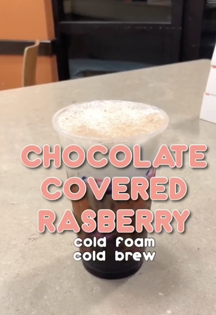 Dunkin Donuts Secret Menu - Chocolate Raspberry Cold Foam