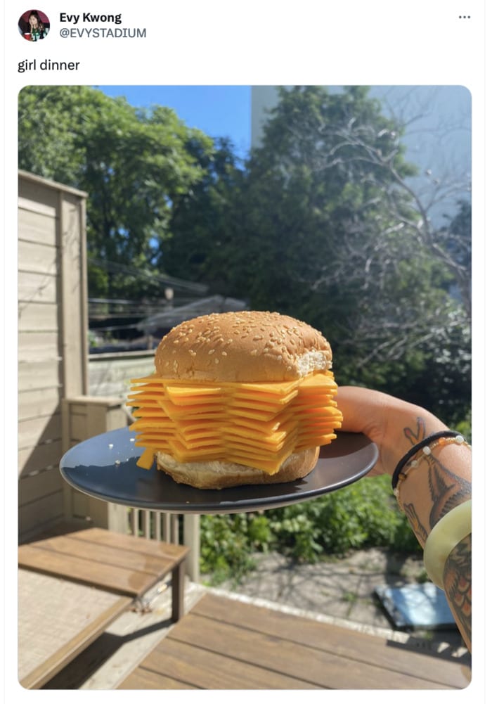 Girl Dinner Trend TikTok - Cheese and Bread Sandwich