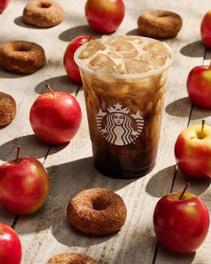 Starbucks Fall Menu 2023 - Iced Apple Crisp Oatmilk Shaken Espresso