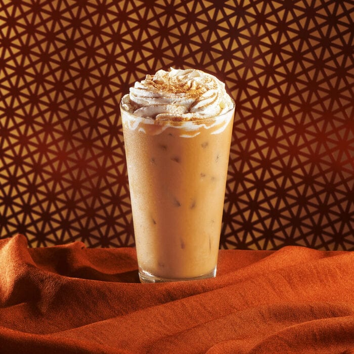 Starbucks Fall Menu 2023 - Pumpkin Spice Whiskey Barrel-Aged Iced Latte