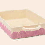 barbie kitchen products - pink and white casserole dish