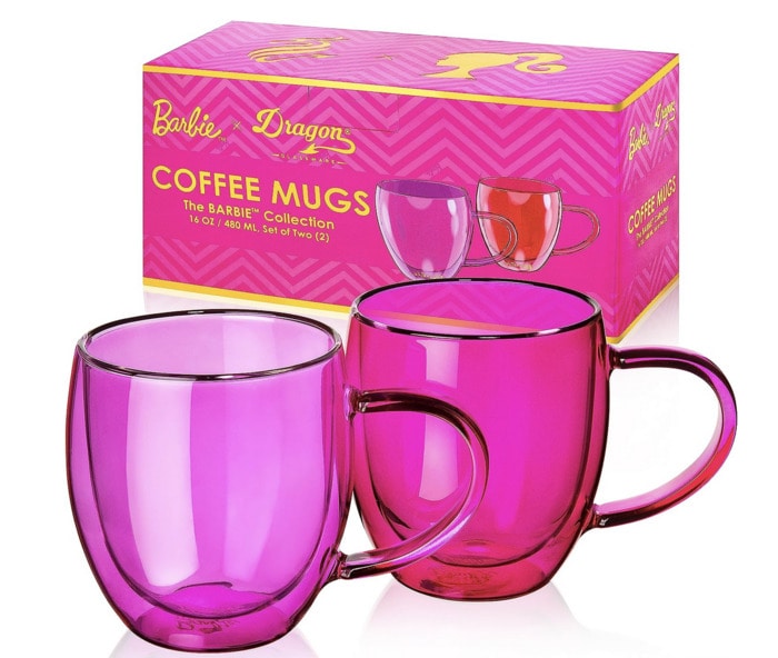 barbie kitchen products - pink glass mugs