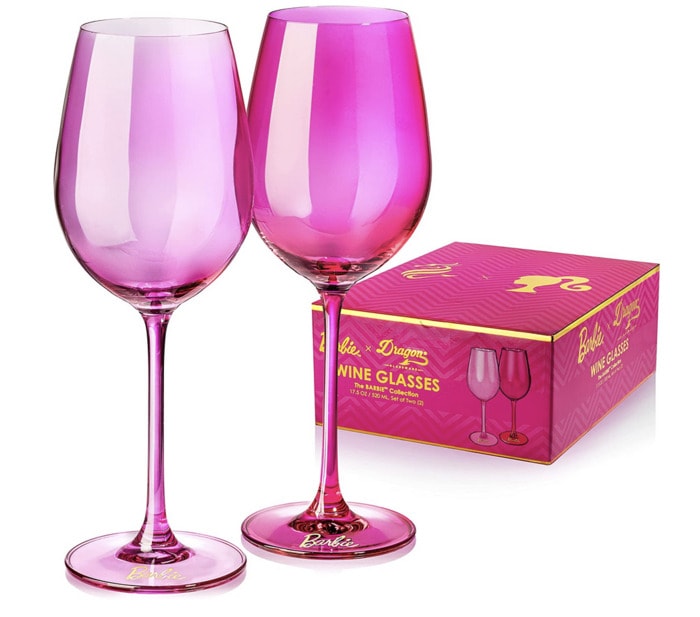 barbie kitchen products - pink wine glasses