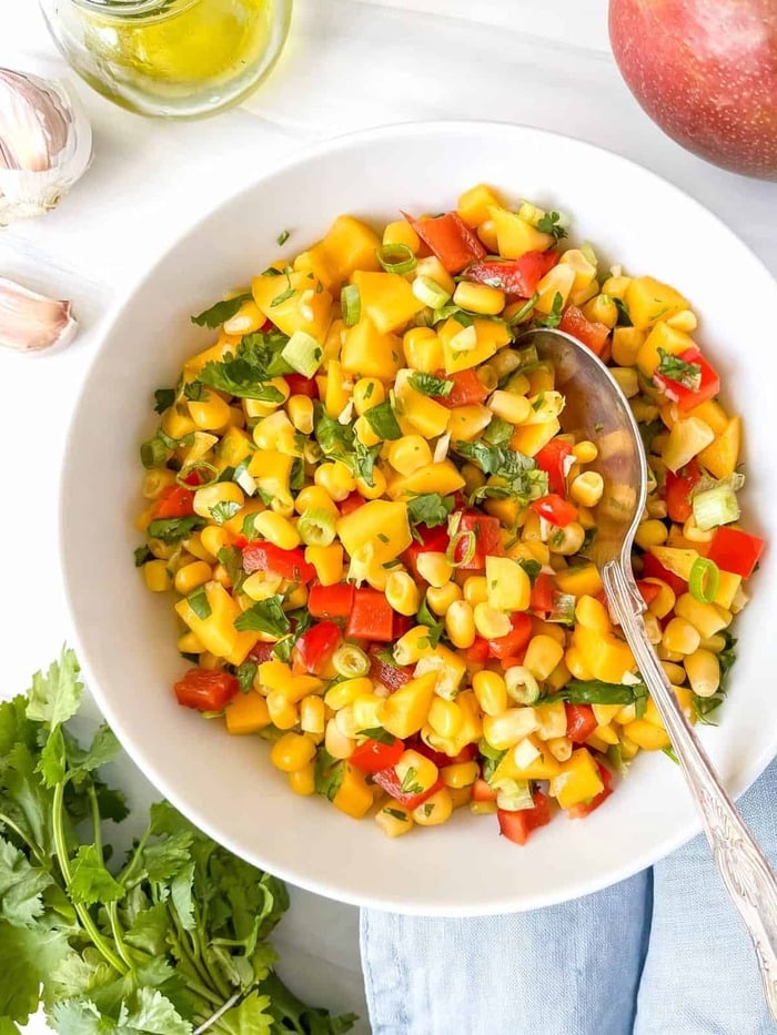 beach snack ideas - mango corn salsa