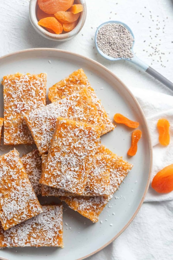 beach snack ideas - apricot coconut bars