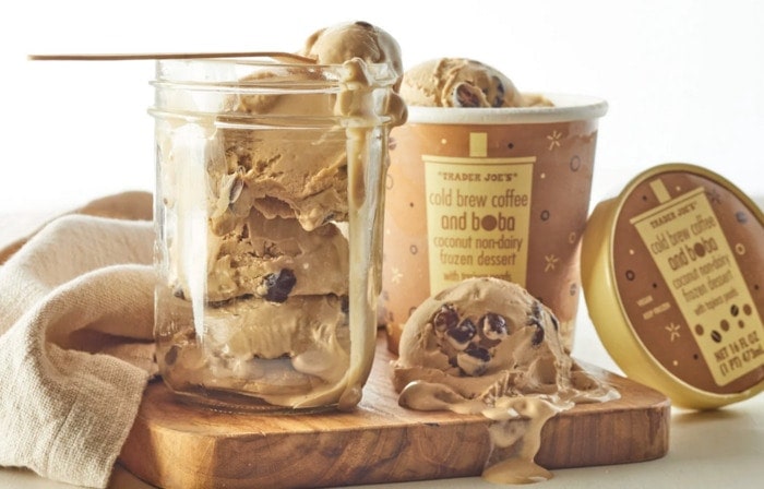 best trader joe's ice cream frozen treats -coffee and boba non-dairy