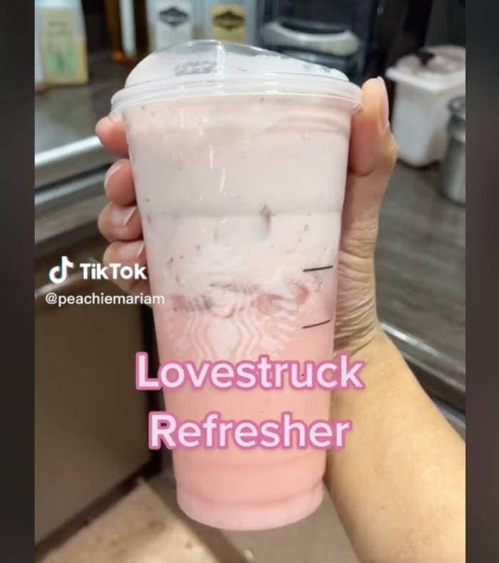 starbucks barbie drinks - lovestruck refresher