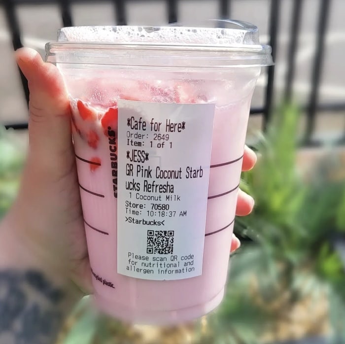 starbucks barbie drinks - pink coconut refresher