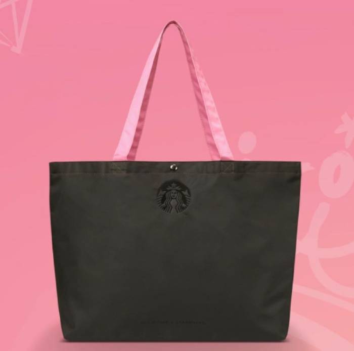 starbucks blackpink merch - Starbucks BLACKPINK Tote Bag with Pink Strap