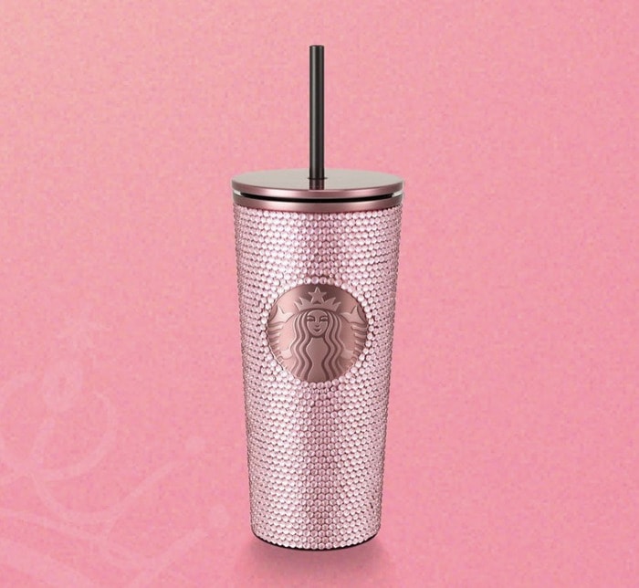 starbucks blackpink merch - BLACKPINK Starbucks Online Exclusive Pink Rhinestone Stainless Steel Cold Cup 16oz