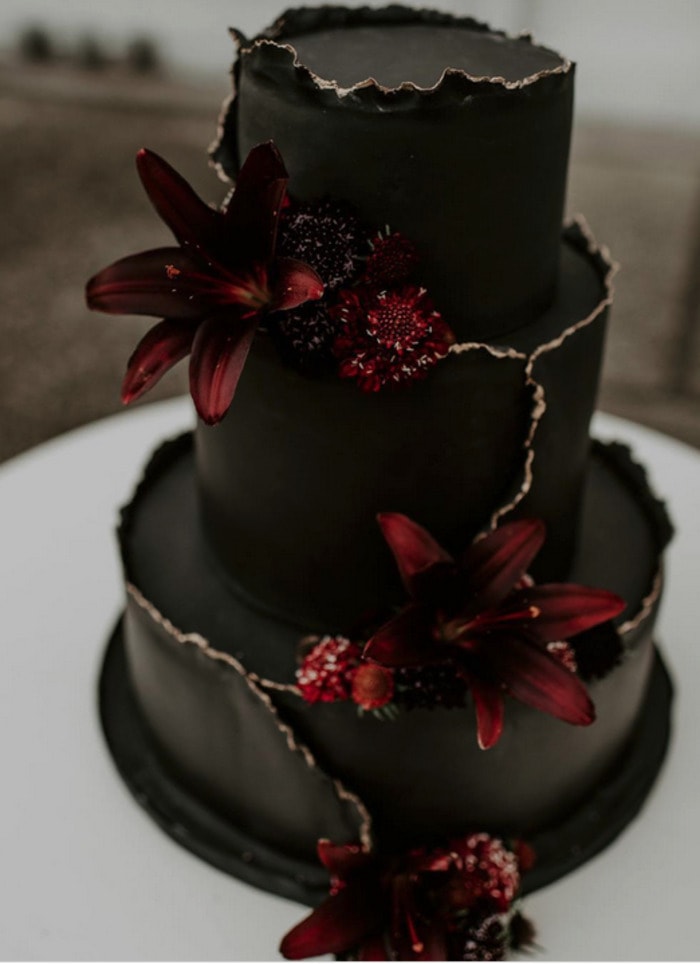 Goth Wedding Cakes - fairy gold gilded